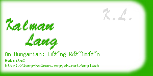 kalman lang business card